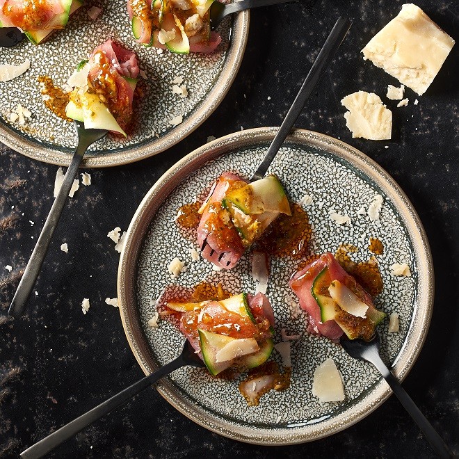 Bouchées apéritives Carpaccio Pesto rouge Bigard