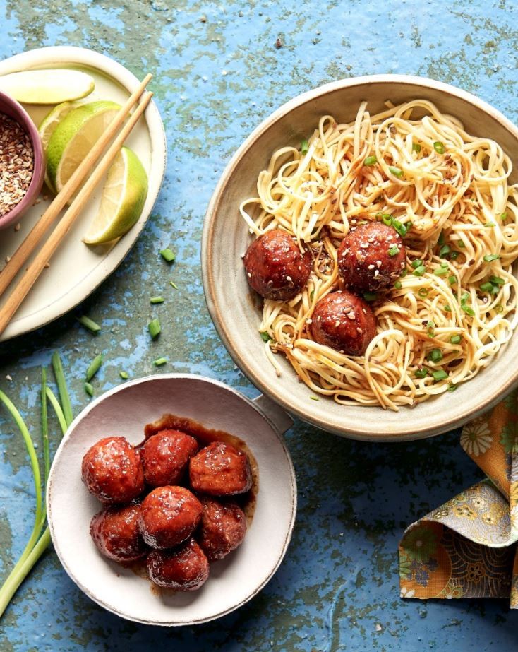 Boulettes au bœuf et porc laquées 