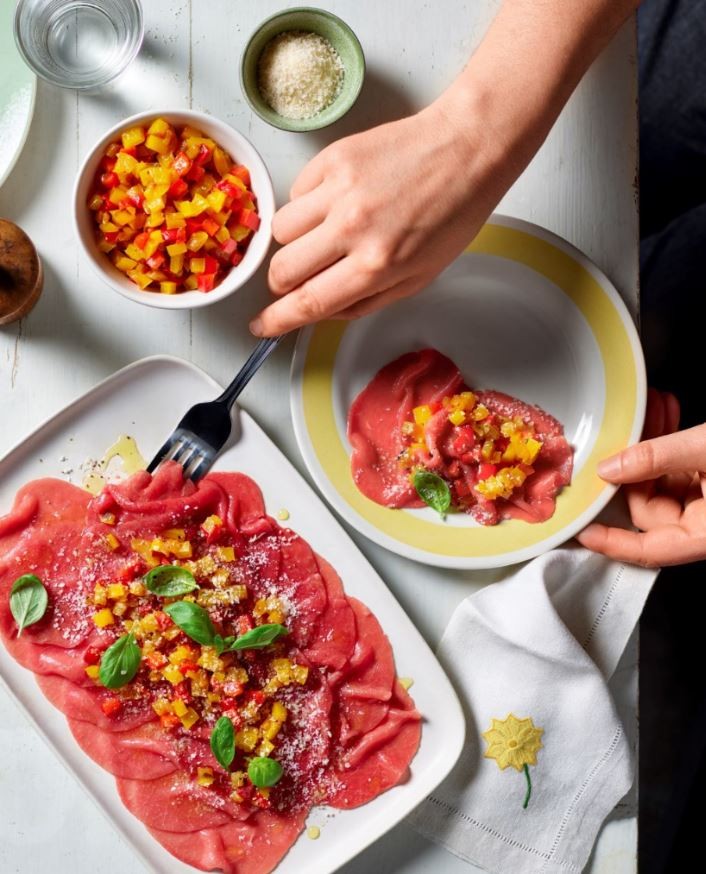 Carpaccio au poivron rôti