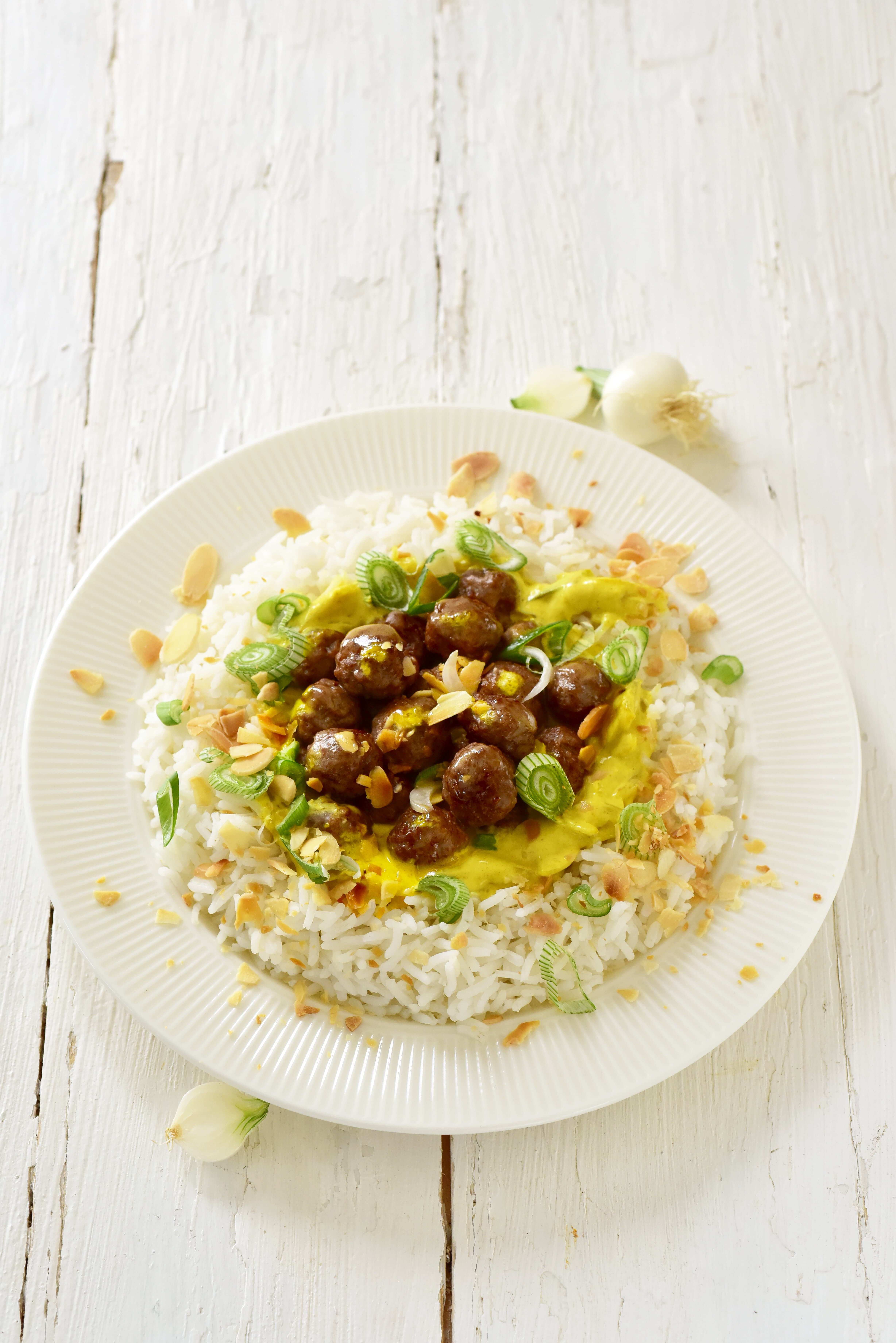 Billes de boeuf en curry express