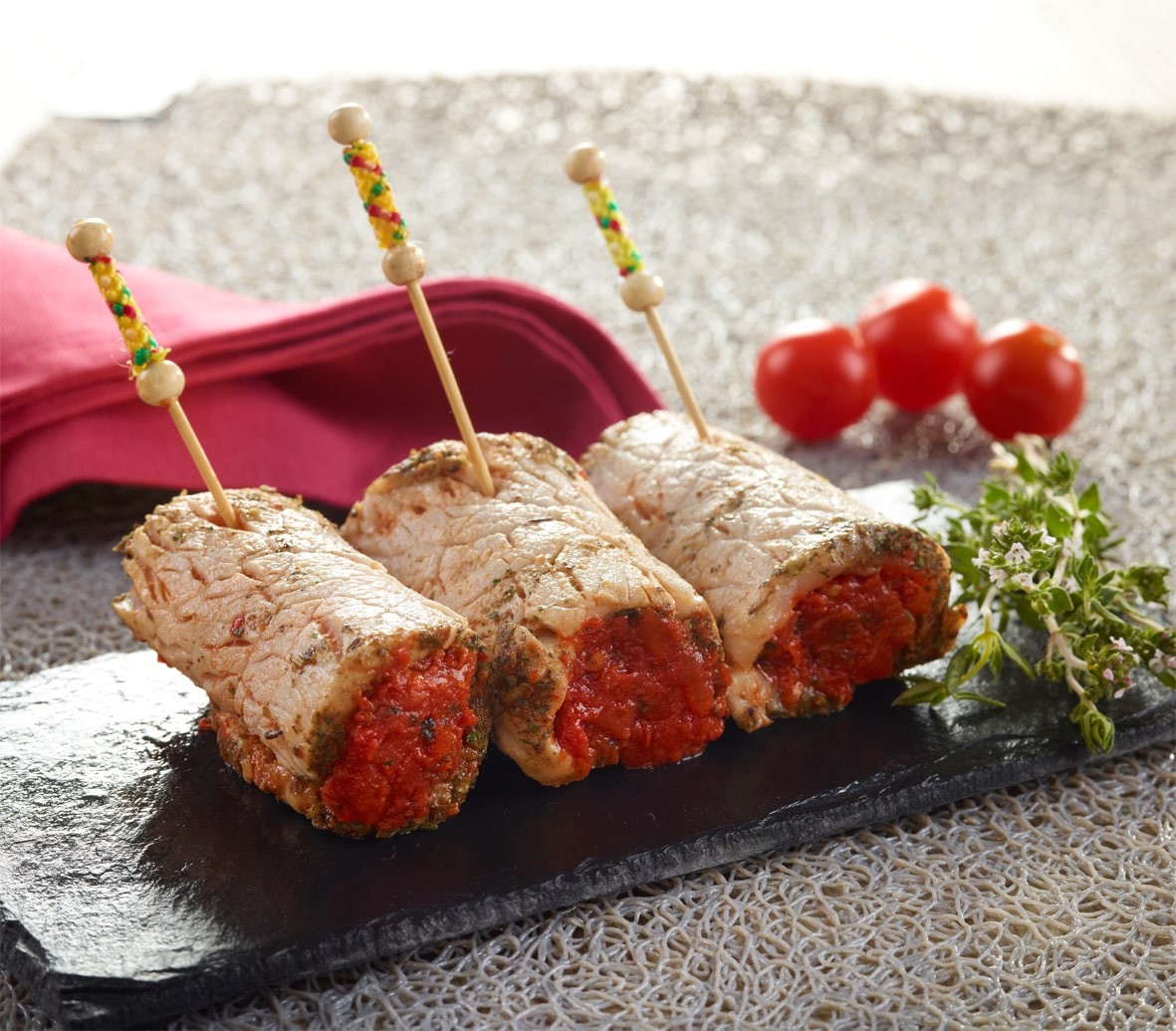 Lomos à la Provençale roulés à la tapenade tomate