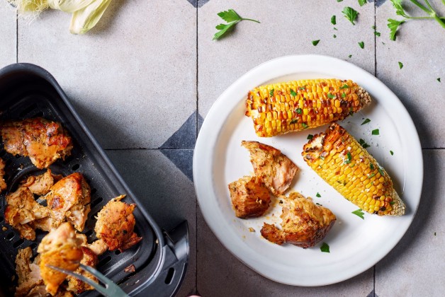 Araignée de porc et maïs au Air Fryer