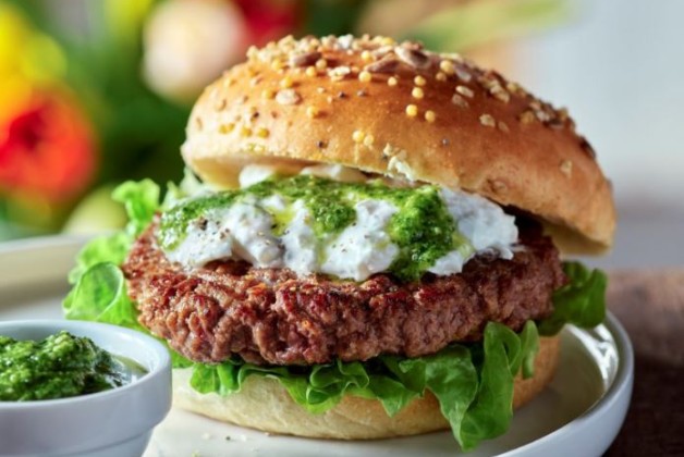 Burger au pesto de roquette