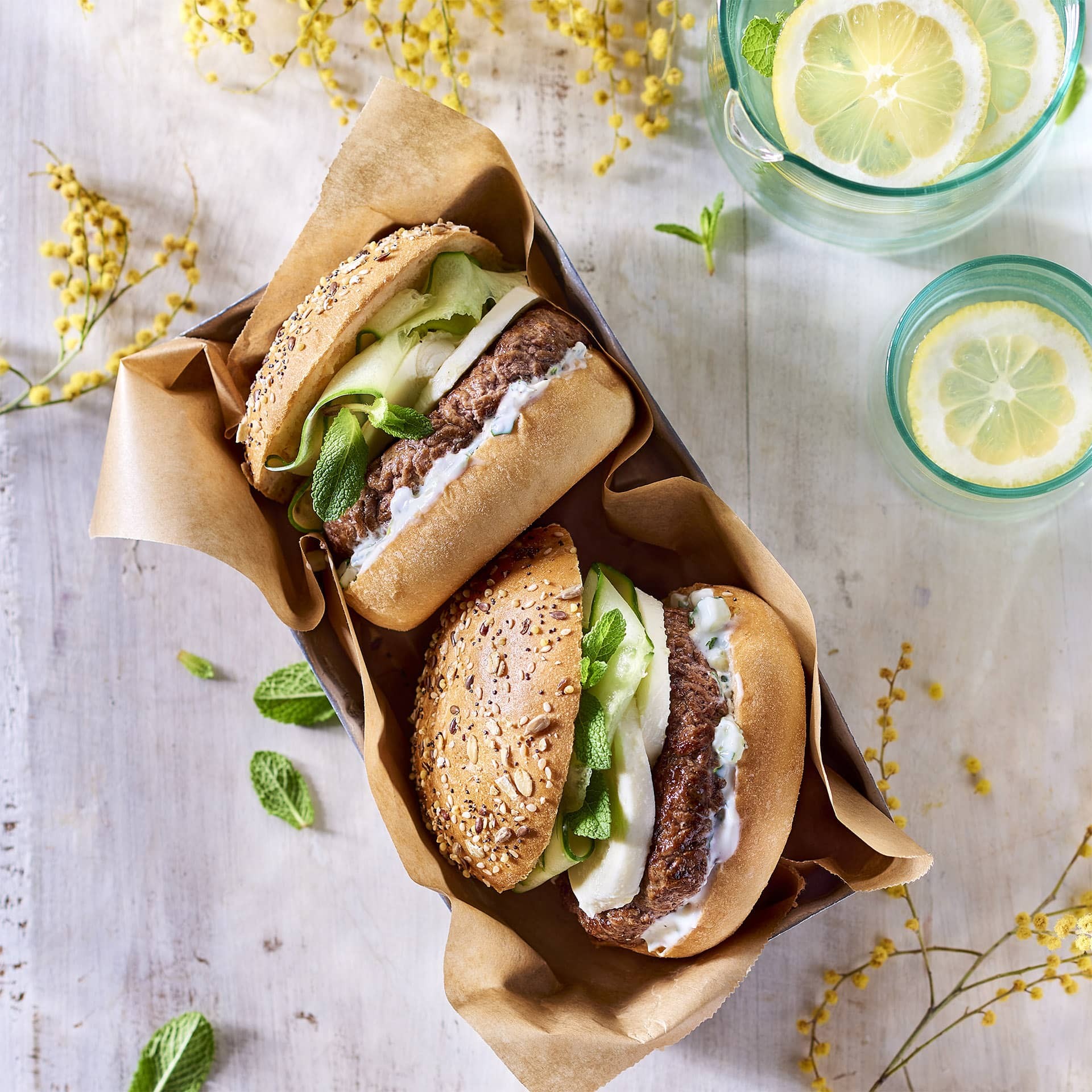 Burger aux herbes, menthe et mozzarella Bigard