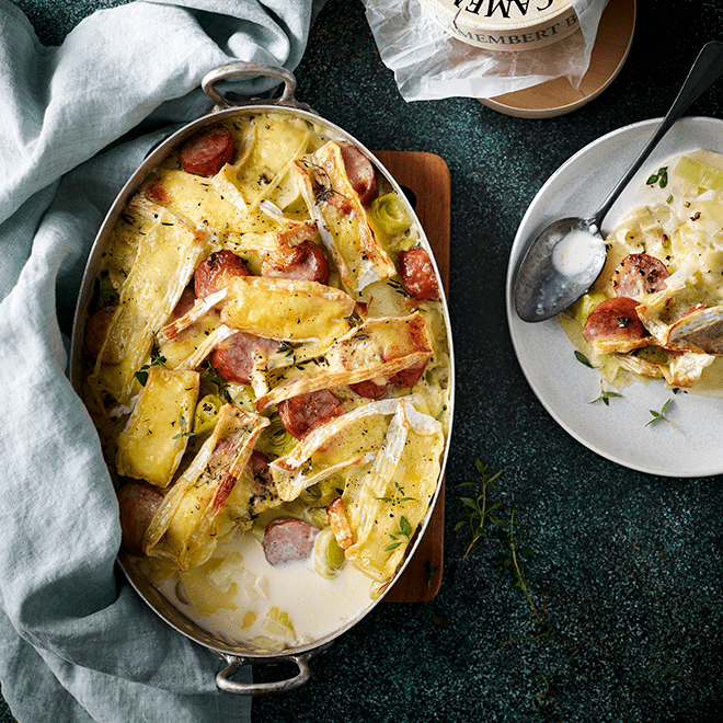 Gratin de saucisses fumées Bigard