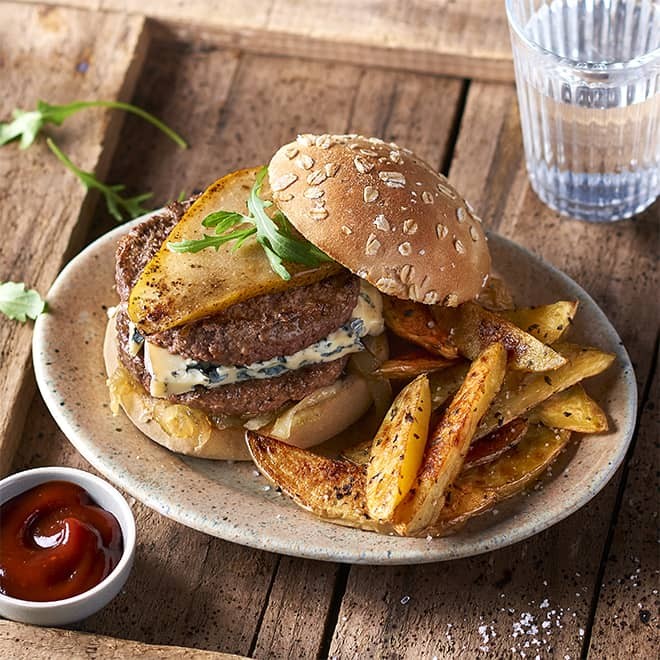 Double burger au Bleu d'Auvergne Bigard