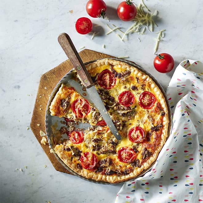 Quiche aux tomates cerises et bœuf haché Bigard