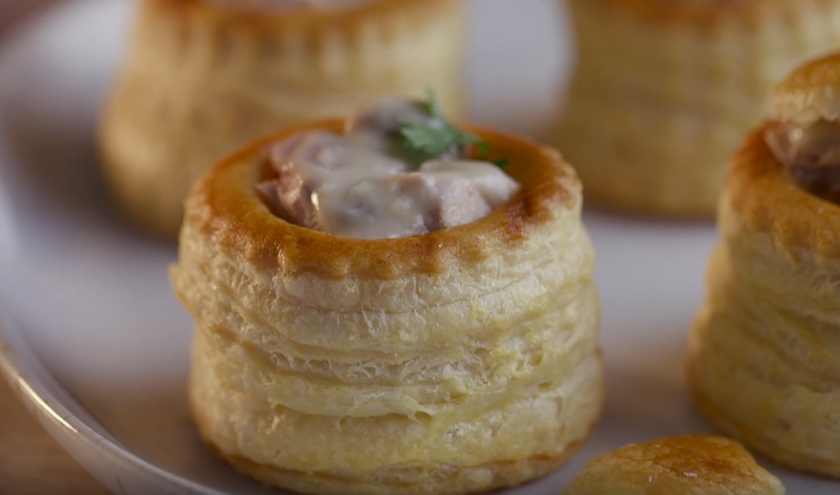 Vol au vent et filet mignon de porc sauce aux cèpes 