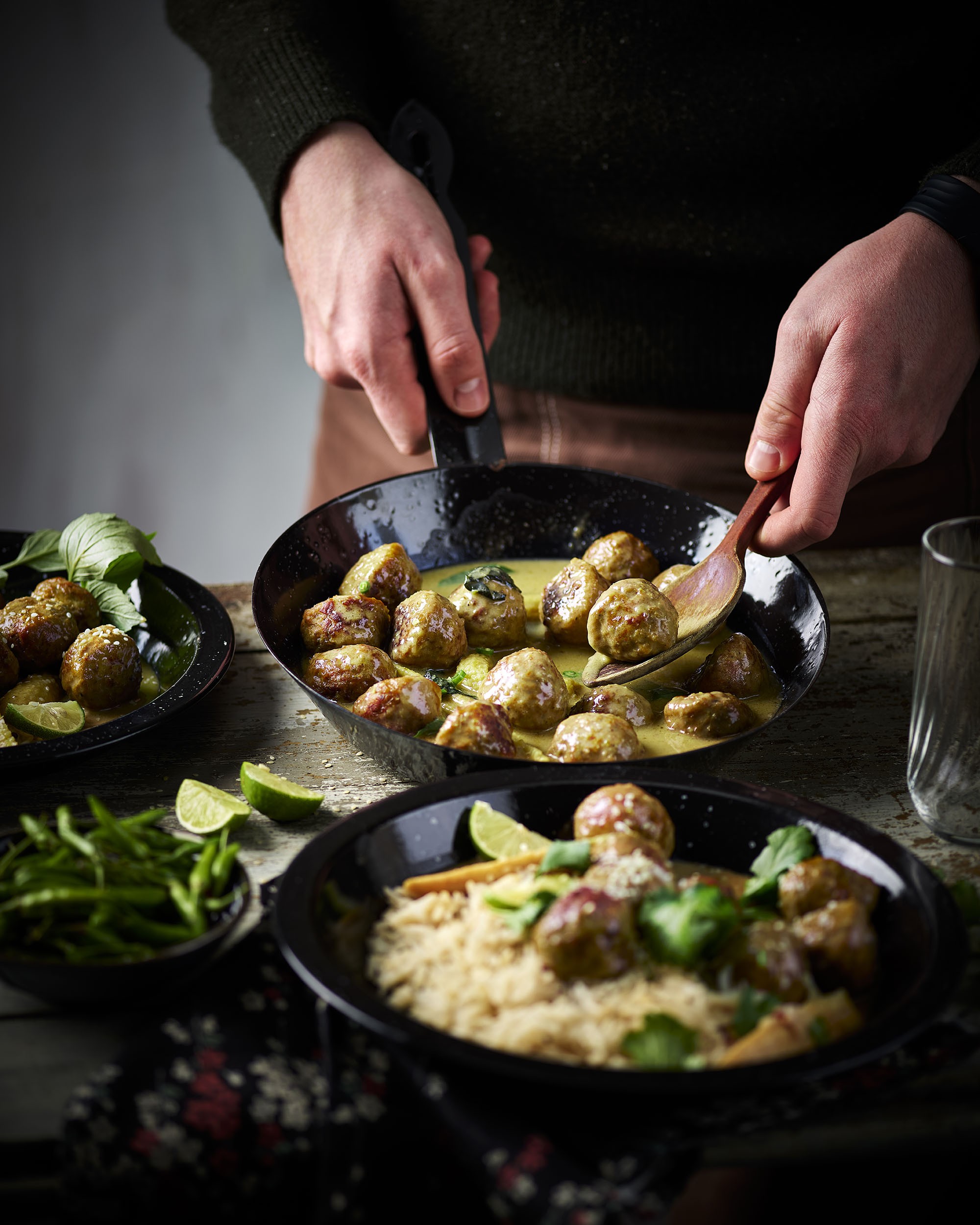 Boulettes au curry vert