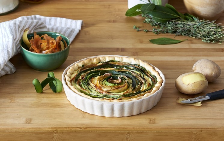 Tarte spirale aux épluchures de légumes