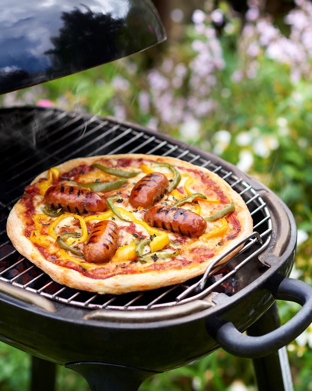 Pizza chorizo poivrons au barbecue