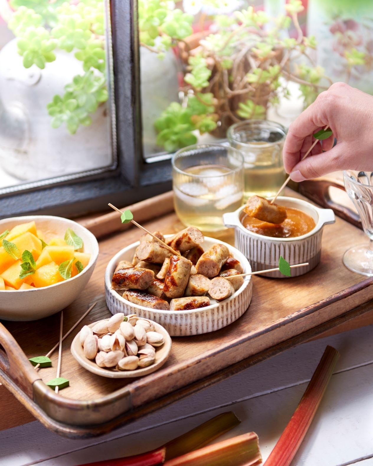 Saucisses rhubarbe barbecue