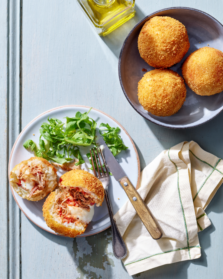 Arancinis effilochés au porc