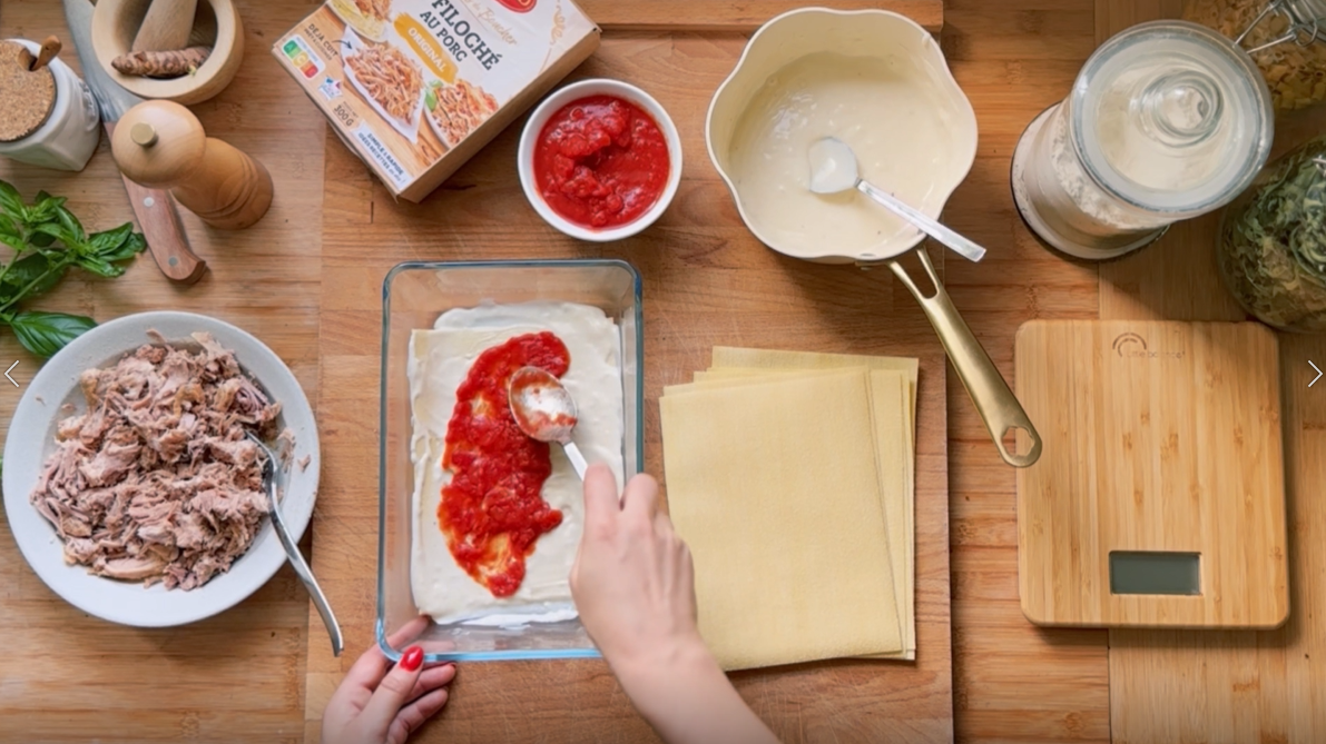 Lasagnes aux effilochés au porc