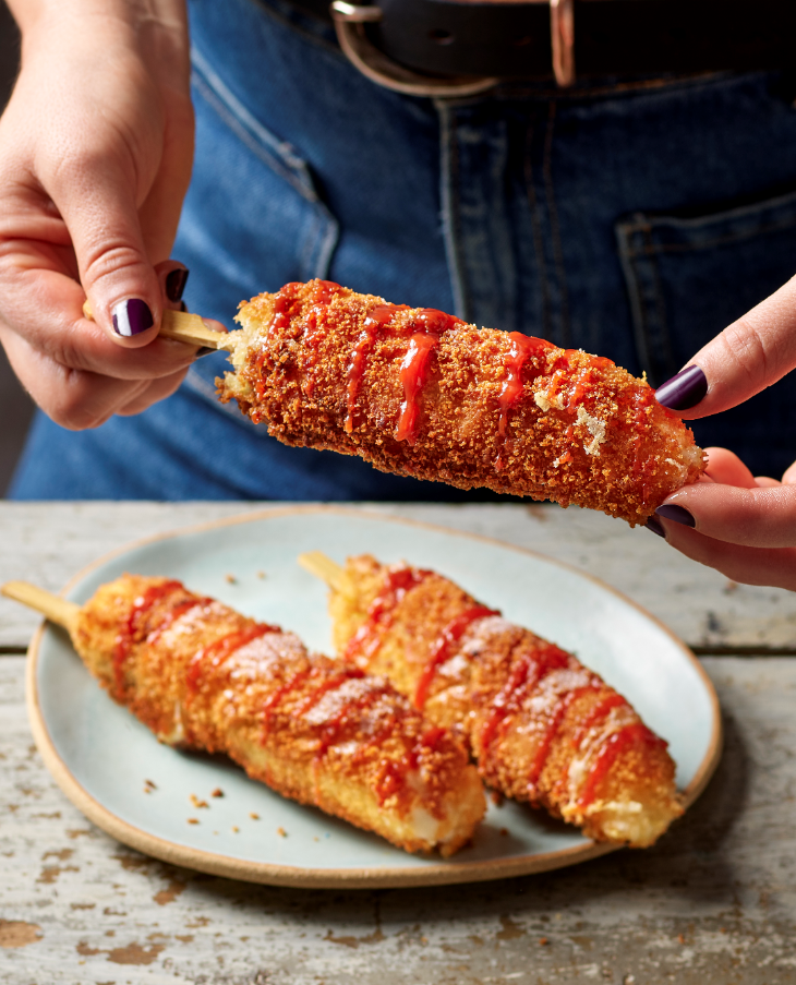 Saucisse de Toulouse façon Corn Dog