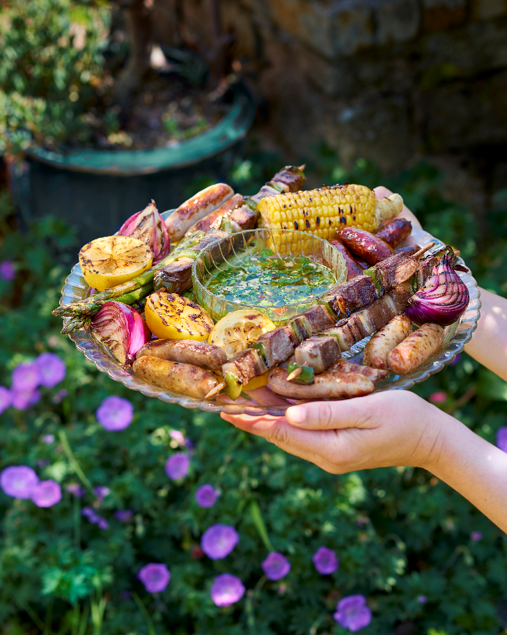 Plateau grill, sauce chimichurri