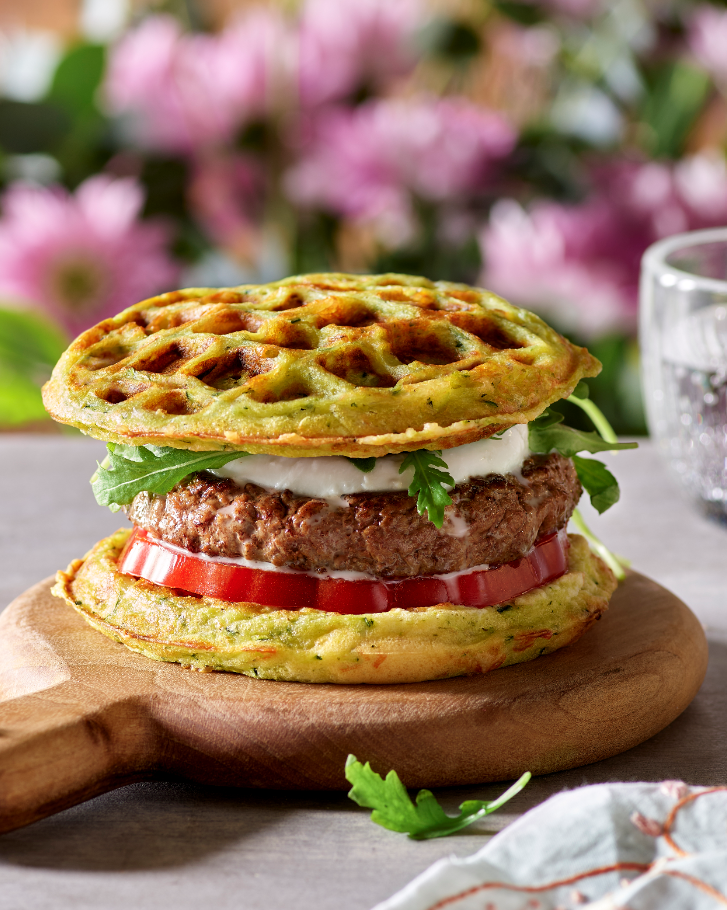 Burger de gaufres à la courgette
