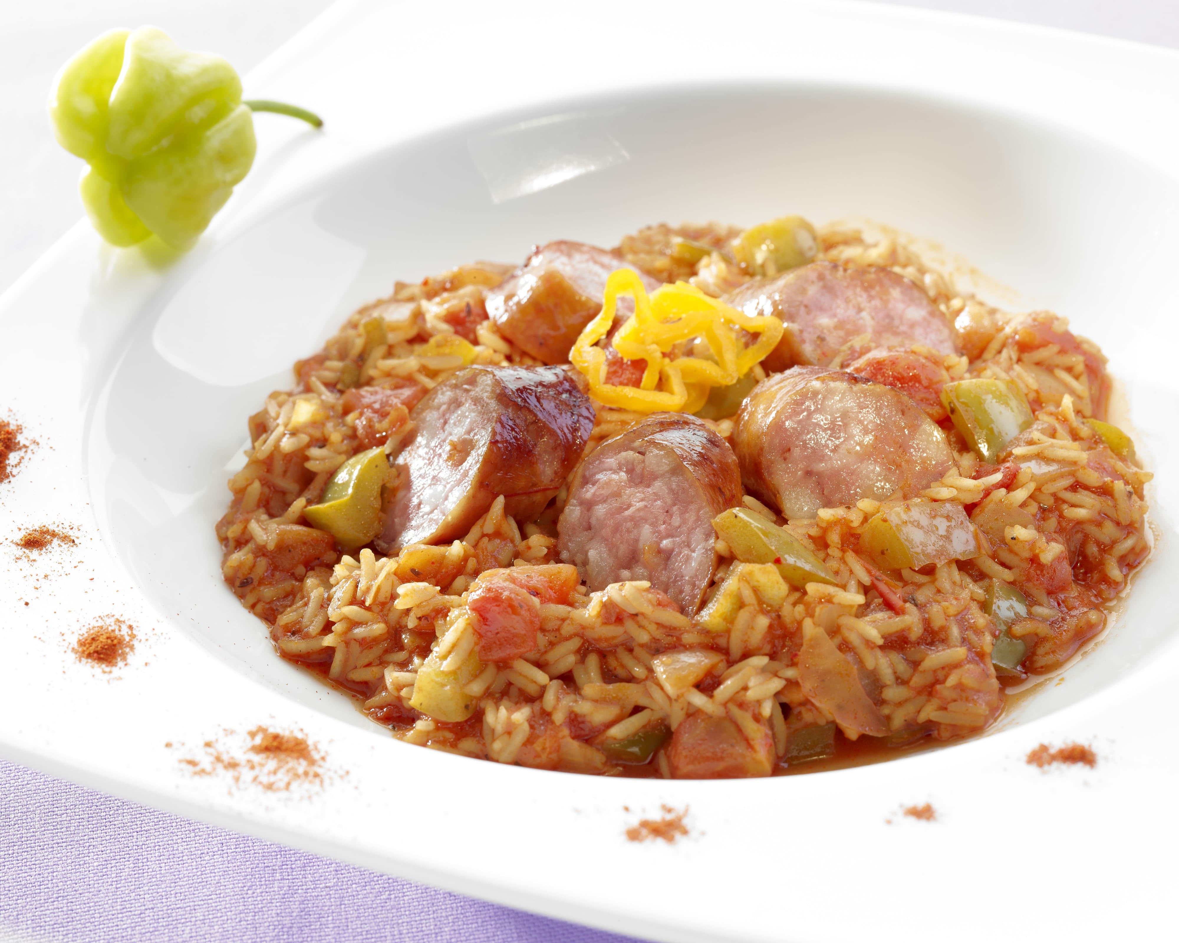 Jumbalaya aux saucisses fumées