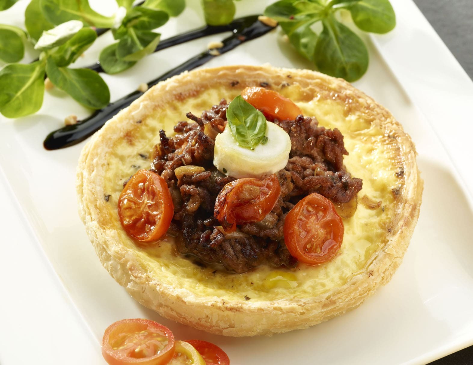 Quiche au bœuf et au fromage de chèvre