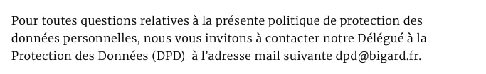 protection des données personnelles