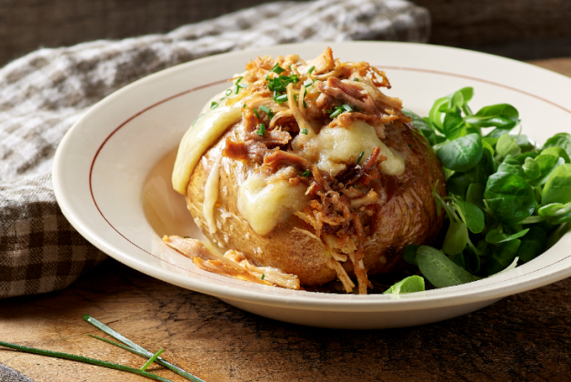 Baked potatoes aux éffilochés de porc Barbecue