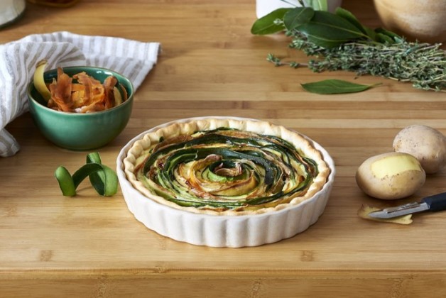 Tarte spirale aux épluchures de légumes